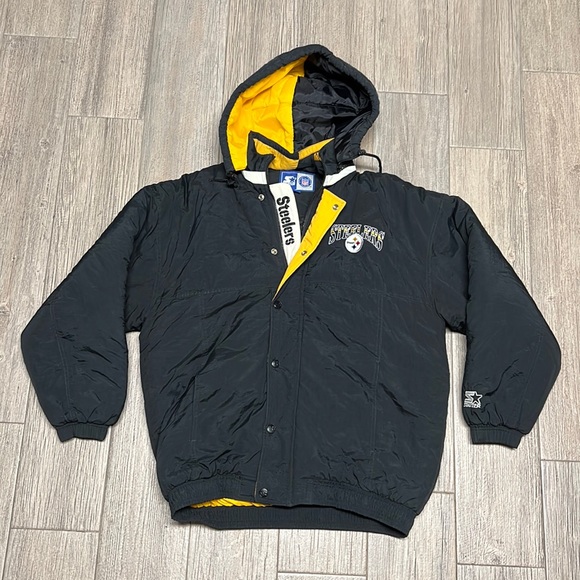 Starter Pittsburgh Steelers Jacket and Flip Flops Combo Size L - Picture 2 of 16